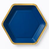Royal Blue 9" Hexagon Metallic Paper Plate